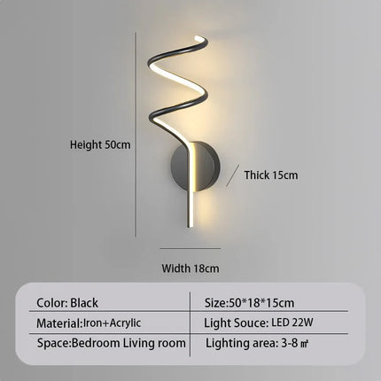 Applique Murale LED Moderne en Aluminium, Luminaire Décoratif pour Salon et Couloir