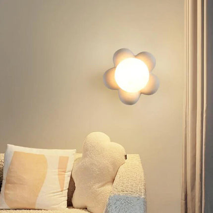Applique Murale LED Moderne en Résine Style Fleur pour Chambre et Salon