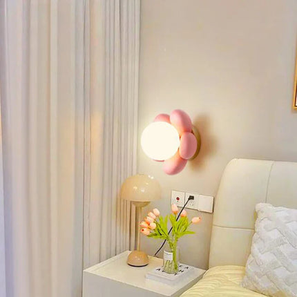 Applique Murale LED Moderne en Résine Style Fleur pour Chambre et Salon