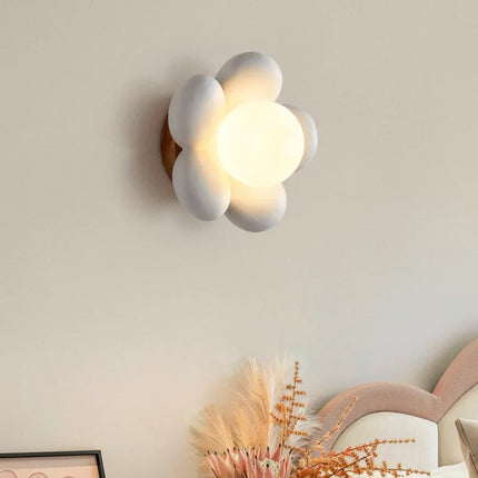 Applique Murale LED Moderne en Résine Style Fleur pour Chambre et Salon
