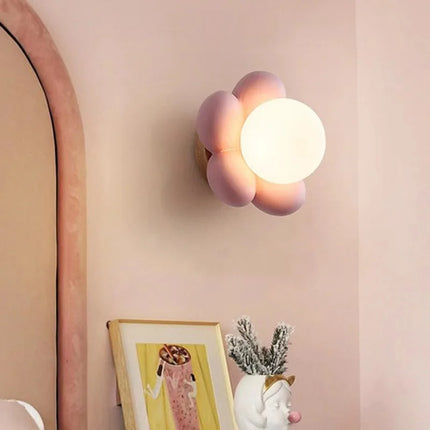 Applique Murale LED Moderne en Résine Style Fleur pour Chambre et Salon
