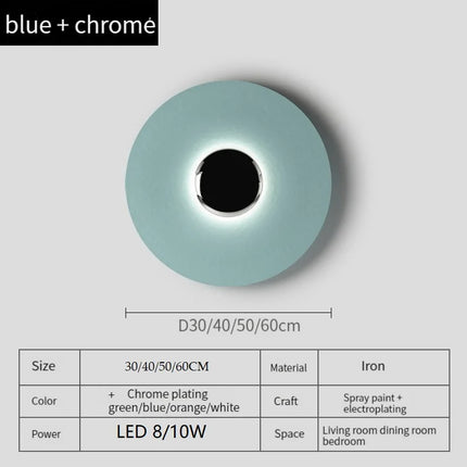 Applique Murale LED Ronde UFO en Fer, Design Moderne et Ambiance Chaleureuse