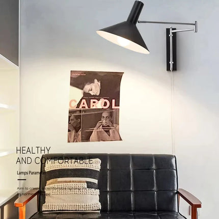 Applique Murale Bauhaus à Basculer avec Prise Pliable, LED Rotative, Chevet Rétro