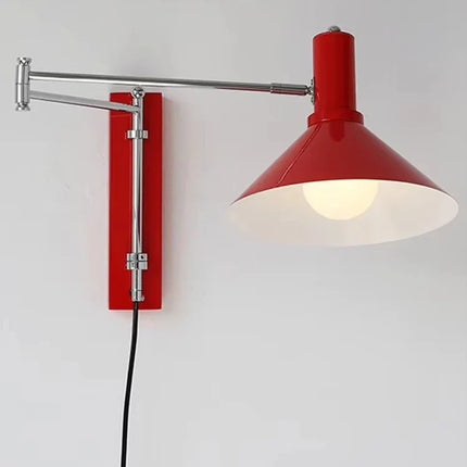 Applique Murale Bauhaus à Basculer avec Prise Pliable, LED Rotative, Chevet Rétro