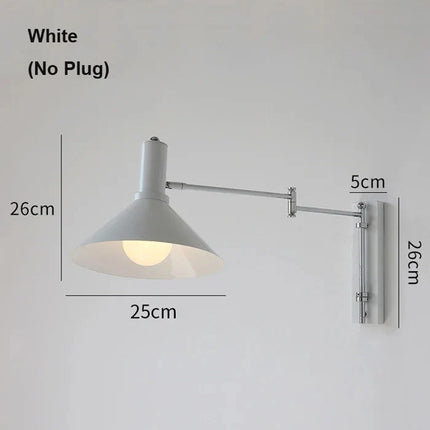 Applique Murale Bauhaus à Basculer avec Prise Pliable, LED Rotative, Chevet Rétro