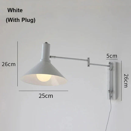 Applique Murale Bauhaus à Basculer avec Prise Pliable, LED Rotative, Chevet Rétro