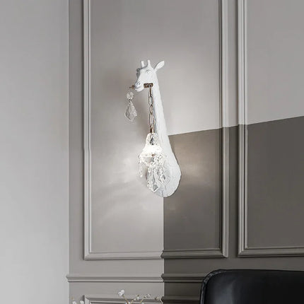 Applique Murale Girafe en Résine, Lampe LED Style Nordique, Ambiance Moderne