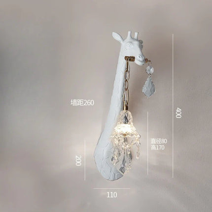 Applique Murale Girafe en Résine, Lampe LED Style Nordique, Ambiance Moderne