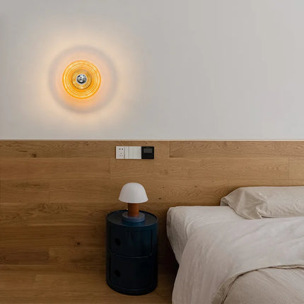 Applique Murale LED Nordique en Verre Ondulé pour Ambiance Cosy