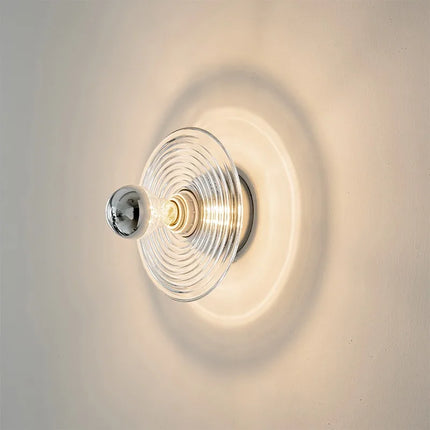 Applique Murale LED Nordique en Verre Ondulé pour Ambiance Cosy