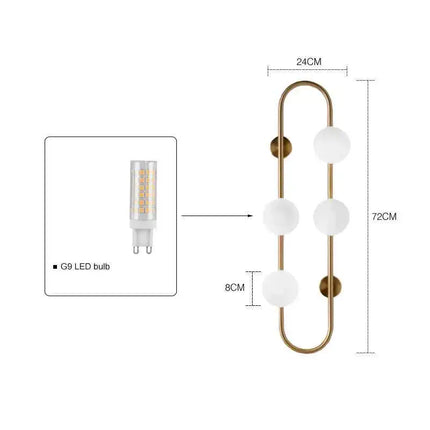 Applique Murale Moderne en Fer et Verre Blanc, Lumière LED Ambiance Cosy