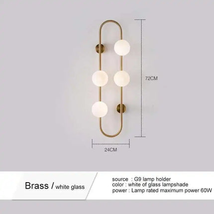Applique Murale Moderne en Fer et Verre Blanc, Lumière LED Ambiance Cosy