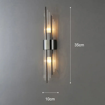 Applique Murale LED Dorée en Acier Inoxydable et Cristal, Éclairage Intérieur Design