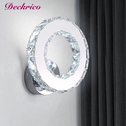 Applique Murale LED en Cristal Design Moderne Argent, Lumière Chaude Ambiante pour Chambre et Couloir - Luminous Place
