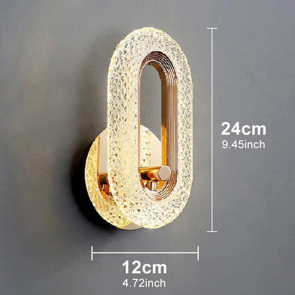 Applique Murale LED en Cristal Design Moderne Argent, Lumière Chaude Ambiante pour Chambre et Couloir - Luminous Place