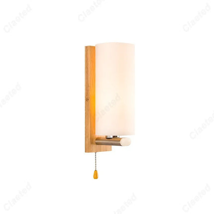 Applique Murale Bois et Verre E27 LED pour Salon et Chambre