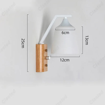 Applique Murale Bois et Verre E27 LED pour Salon et Chambre