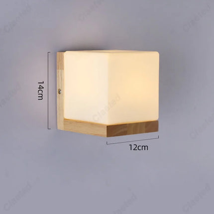 Applique Murale Bois et Verre E27 LED pour Salon et Chambre