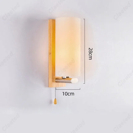 Applique Murale Bois et Verre E27 LED pour Salon et Chambre