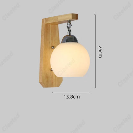 Applique Murale Bois et Verre E27 LED pour Salon et Chambre