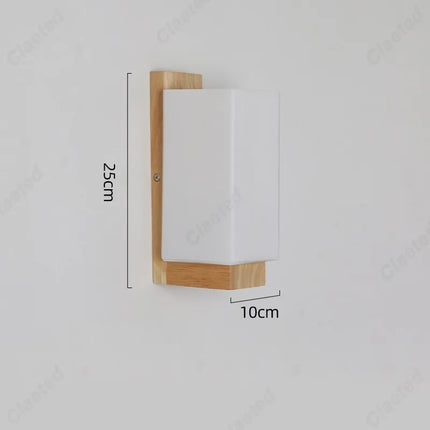 Applique Murale Bois et Verre E27 LED pour Salon et Chambre