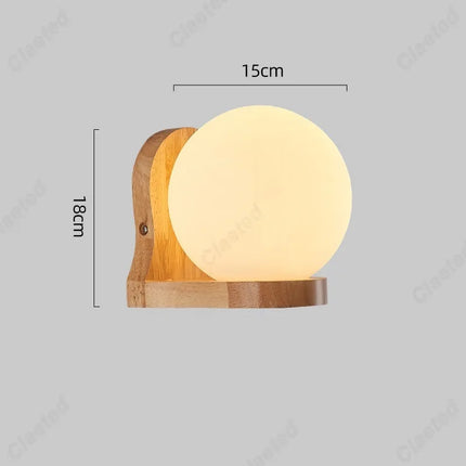 Applique Murale Bois et Verre E27 LED pour Salon et Chambre