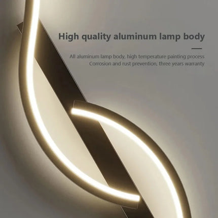Applique Murale LED Moderne en Aluminium avec Télécommande et Gradation, Lumière Chaude et Froide