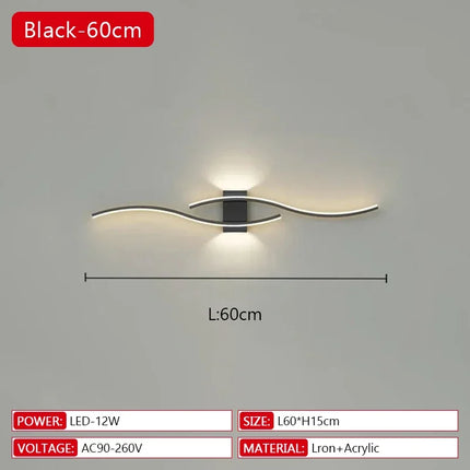Applique Murale LED Moderne en Aluminium avec Télécommande et Gradation, Lumière Chaude et Froide