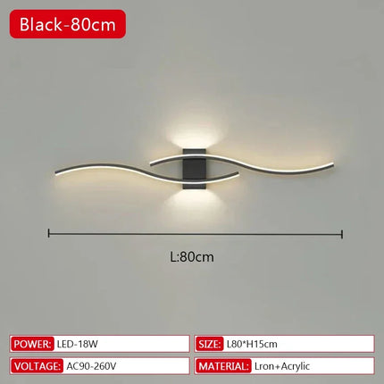 Applique Murale LED Moderne en Aluminium avec Télécommande et Gradation, Lumière Chaude et Froide