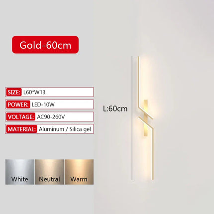 Applique Murale LED Moderne en Aluminium avec Télécommande et Gradation, Lumière Chaude et Froide
