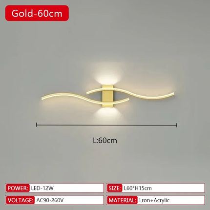 Applique Murale LED Moderne en Aluminium avec Télécommande et Gradation, Lumière Chaude et Froide