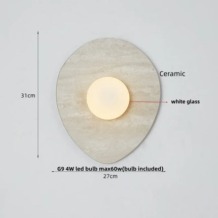Applique Murale LED IWHD en Céramique et Verre Dépoli, Style Nordique Moderne, Lumière Ambiante