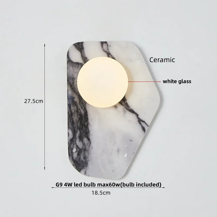 Applique Murale LED IWHD en Céramique et Verre Dépoli, Style Nordique Moderne, Lumière Ambiante