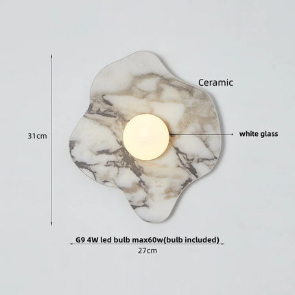 Applique Murale LED IWHD en Céramique et Verre Dépoli, Style Nordique Moderne, Lumière Ambiante