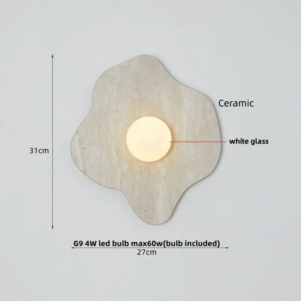 Applique Murale LED IWHD en Céramique et Verre Dépoli, Style Nordique Moderne, Lumière Ambiante