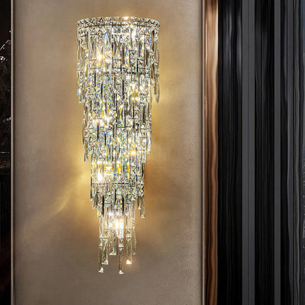 Applique Murale Moderne en Métal et Verre Cristal, Éclairage Ambiance Cosy pour Salon et Chambre