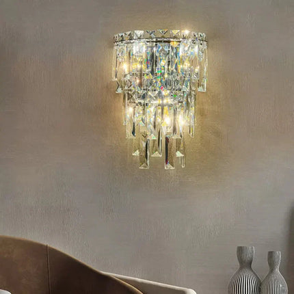 Applique Murale Moderne en Métal et Verre Cristal, Éclairage Ambiance Cosy pour Salon et Chambre