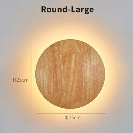 Applique Murale Circulaire en Bois Design Nordique Moderne, Lumière Ambiante pour Chambre et Escaliers