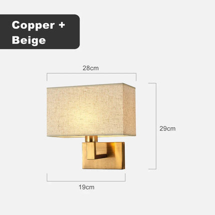 Applique Murale Carrée Moderne en Tissu Style Américain E27 LED