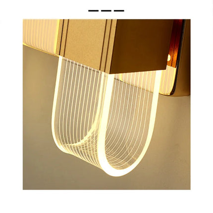 Applique Murale LED Moderne Noir et Or en Métal et Acrylique, Style Nordique Élégant