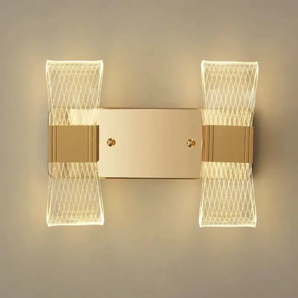 Applique Murale LED Moderne Noir et Or en Métal et Acrylique, Style Nordique Élégant