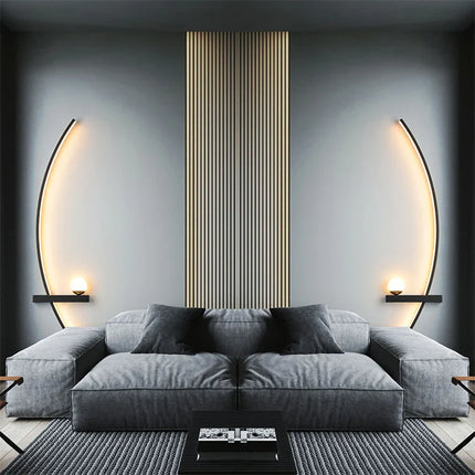 Applique Murale LED Moderne Noire en Aluminium, Luminaire Intelligente à Intensité Variable