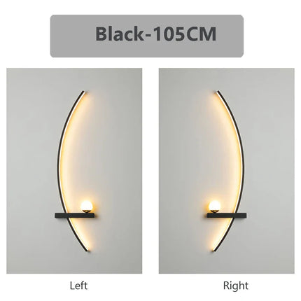 Applique Murale LED Moderne Noire en Aluminium, Luminaire Intelligente à Intensité Variable