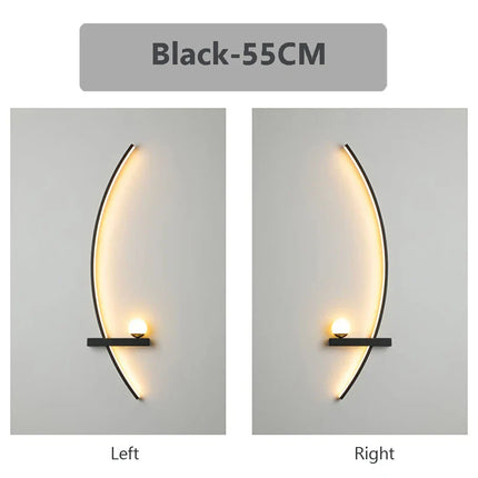 Applique Murale LED Moderne Noire en Aluminium, Luminaire Intelligente à Intensité Variable