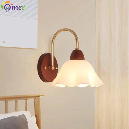 Applique Murale LED Vintage en Bois au Design Moderne pour Chambre et Salon