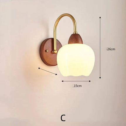 Applique Murale LED Vintage en Bois au Design Moderne pour Chambre et Salon