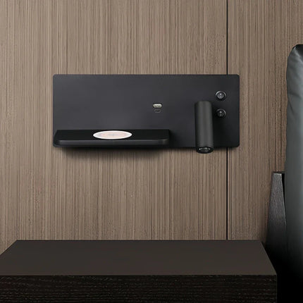 Applique Murale LED Multifonction avec Chargeur Sans Fil et Éclairage Chaud pour Chambre et Chevet