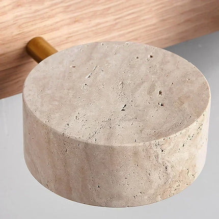 Applique Murale Duo Travertine LED Rotative Design Wabi Sabi Pierre