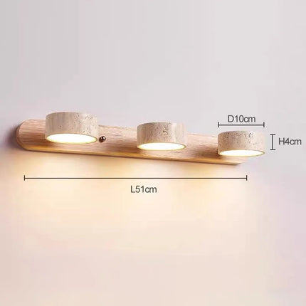 Applique Murale Duo Travertine LED Rotative Design Wabi Sabi Pierre