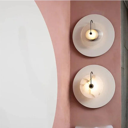 Applique Murale Nordique LED Marbre Lune Design Moderne pour Intérieur - Luminous Place